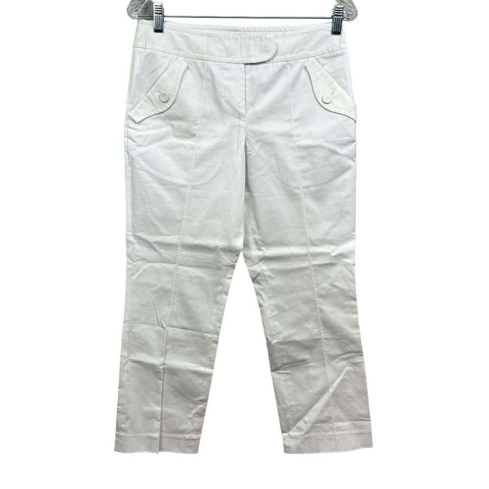 Day Birger et Mikkelsen Womens Pants Poplin Stretch Slit Pockets White Size 36*